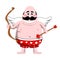 Cartoon Cupid with Bow and Arrow