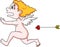 A cartoon Cupid running