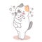 Cartoon cute adorable mother and baby cat kissing vector.