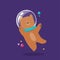 Cartoon cute animals astronaut bear in space cosmos