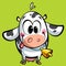 Cartoon cute baby cow