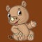 Cartoon of cute baby rhino sitting