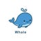 Cartoon cute baby whale happy, cartoon style illustration vector