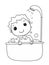 Cartoon cute bathing child white background	cartoon illustration