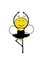Cartoon cute bee dancing in ballet pose as a ballerina