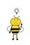 Cartoon cute bee with an idea that came to its head.