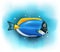 Cartoon cute blue tang fish