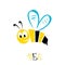 Cartoon cute bright baby bee. vector illustration.