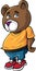 Cartoon cute brown bear