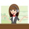 Cartoon cute call center using headphone