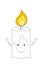 Cartoon cute candle with face