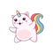 Cartoon cute caticorn character vector unicorn cat