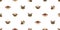 Cartoon cute character siamese cat face seamless pattern background