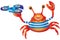 Cartoon cute cheerful crab with spinner