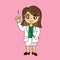 Cartoon cute chibi female doctor character nft