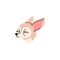Cartoon cute Chihuahua purebred breed of little furry dog, pet head portrait, funny gloomy chihuahua vector illustration