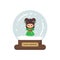 Cartoon cute christmas snowglobe with christmas elf