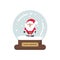 Cartoon cute christmas snowglobe with santa claus on a white background