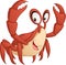 Cartoon cute crab. Vector illustration of funny happy animal.