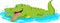 Cartoon cute crocodile swimming