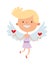 Cartoon cute cupid angel smile girl kid vector silhouette