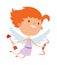 Cartoon cute cupid angel smile girl kid vector silhouette