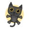Cartoon cute dark cat.Vector illustration of dark cat.