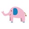 Cartoon cute elephant in flat childlike style.