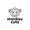 Cartoon cute face little monkey smile logo design vector graphic symbol icon sign illustration creative idea