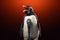 Cartoon Cute fluffy penguin singing Generative AI