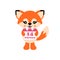 Cartoon cute fox with tie vector and valentines calendar