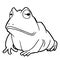 Cartoon cute frog coloring page vector