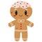 Cartoon cute gingerbread isolated