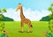 Cartoon cute giraffe posing