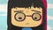 Cartoon cute girl portrait crying. Asian stressed anime girl with glasses feeling sad and crying, negative emotions