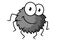 Cartoon cute gray little spider character