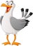 Cartoon cute gull. Vector illustration of funny happy seagull.