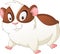 Cartoon cute hamster. Vector illustration of funny happy animal.