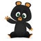 Cartoon cute Himalayan black bear baby. Big collection of cartoon forest animals. Vector illustration.