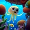 Cartoon cute jellyfish, ocean jellyfish cute illustration