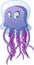 Cartoon cute jellyfish. Vector illustration of funny happy animal.