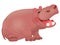 Cartoon cute laughing hippopotamus