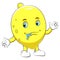 A cartoon cute lemon character