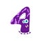 Cartoon cute lilac monster number Four