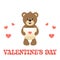 Cartoon cute lovely bear with envelope and text