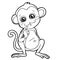 Cartoon cute monkey coloring page vector