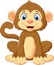 Cartoon cute monkey sitting