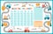 Cartoon cute monthly planner. To do list, notes, template design, important dates. Schedule, printing, calendar for