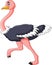 Cartoon Cute ostrich cartoon running