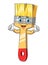 A cartoon cute paint brush mascot